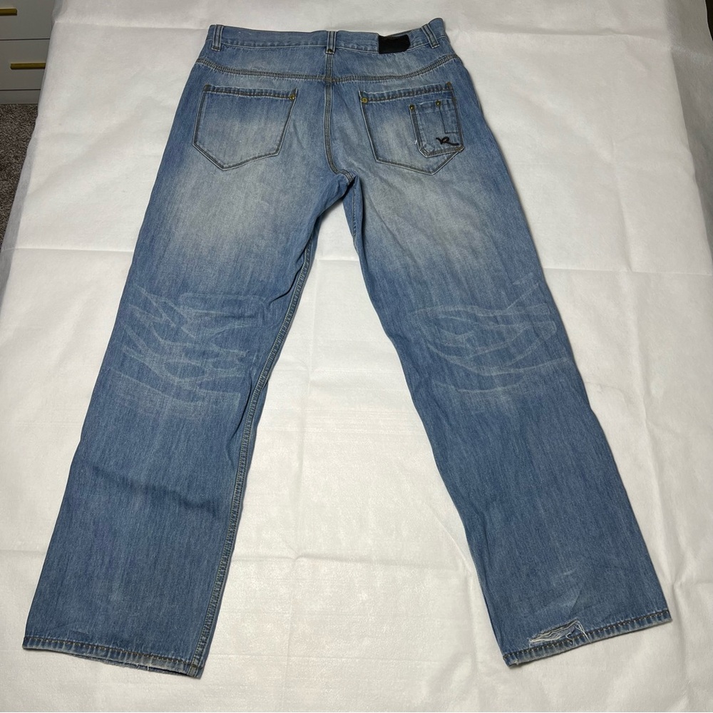 Blue Rocawear jeans with classic straight leg fit